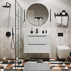 Vivon Тумба с раковиной Shelly 80 подвесная белая – фотография-11